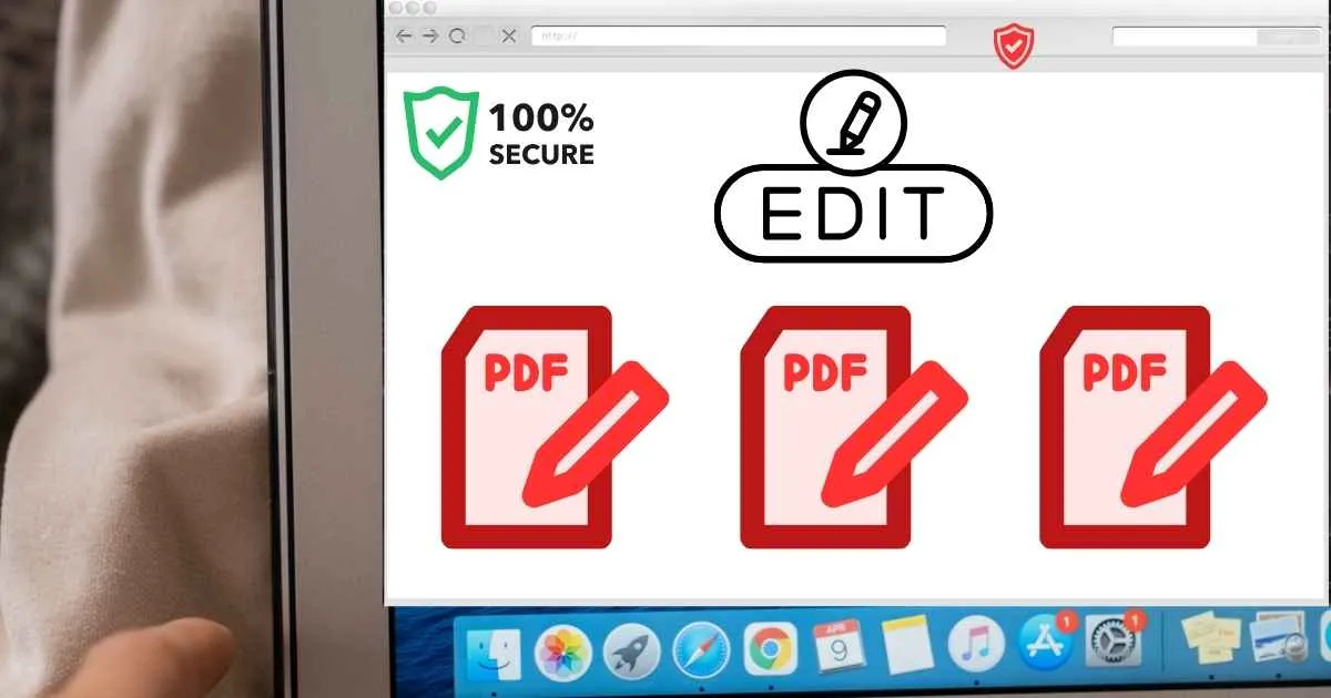 A confidential PDF being edited inside a protected browser window